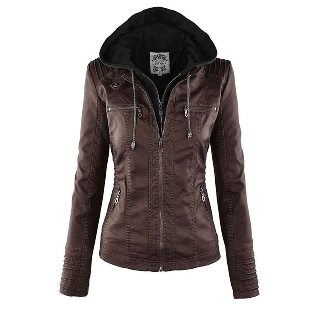 NOUVEAU RICHE Damen Wetterfester Damen Jacke Mit Kapuze Alltagsbegleiter Braun