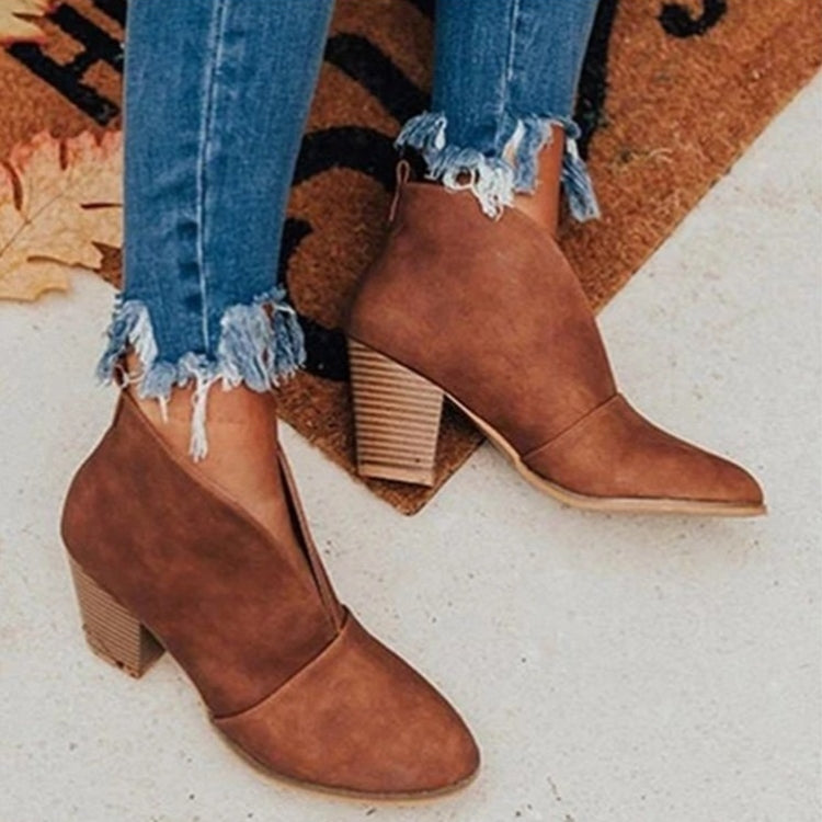 NOUVEAU RICHE Stiefeletten Winter Damen Verstärktes Design Komfort Braun