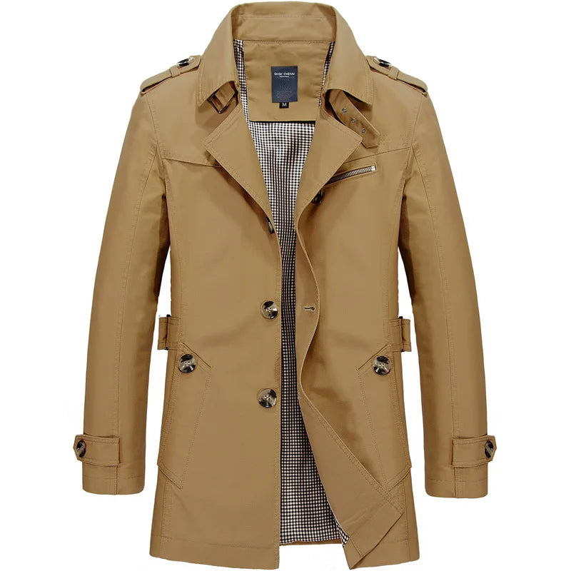 NOUVEAU RICHE Business Casual Trenchcoat Herren Eleganter Wärmender Mantel