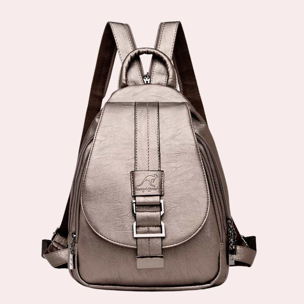 NOUVEAU RICHE Damen Trendy Leder Rucksack - Chic Vielseitig Langlebig Für Jeden Tag - Backpack Beige