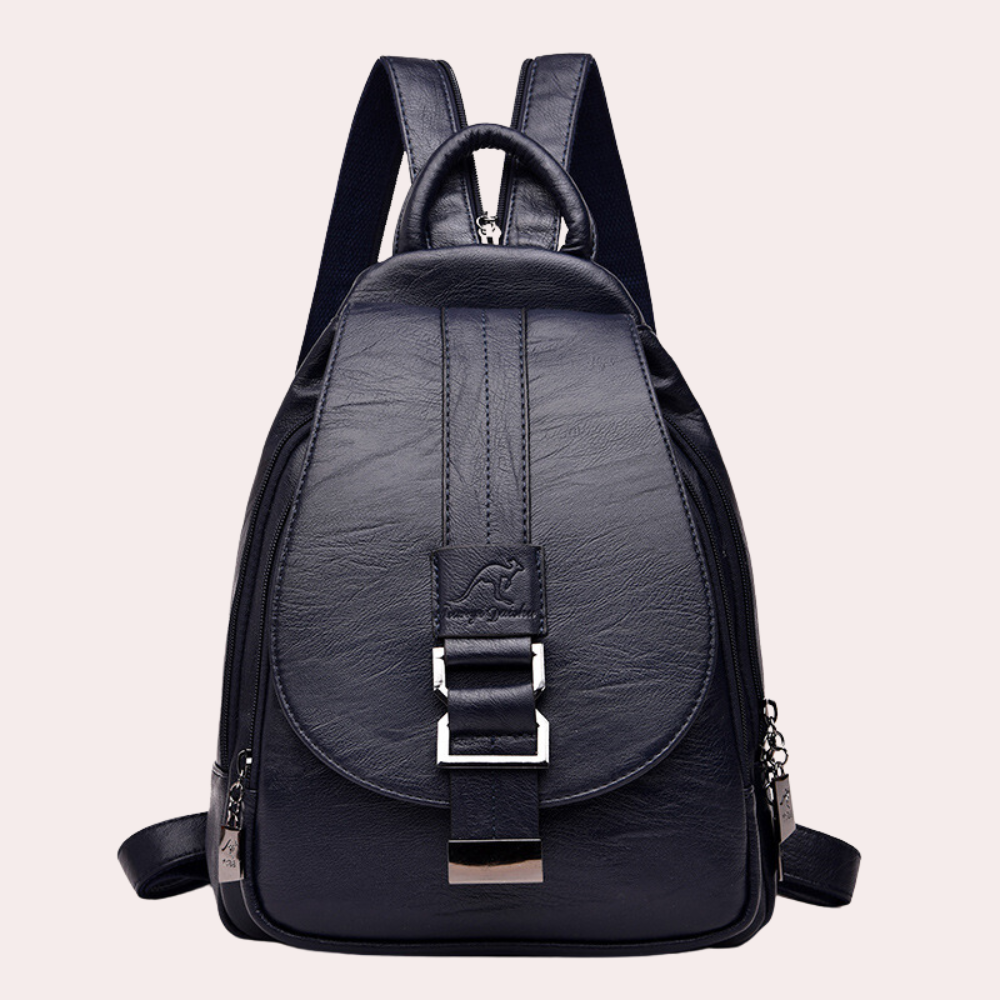 NOUVEAU RICHE Damen Trendy Leder Rucksack - Chic Vielseitig Langlebig Für Jeden Tag - Backpack Marineblau