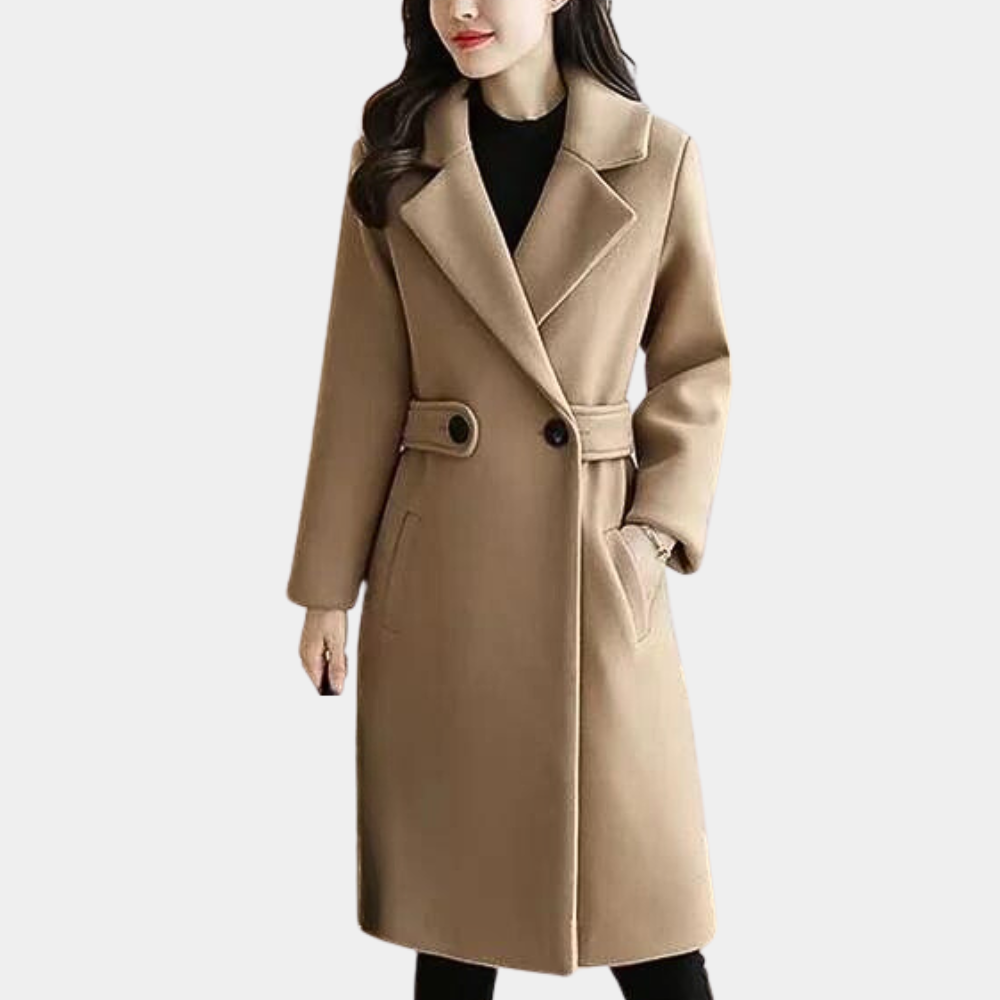 NOUVEAU RICHE Warme Lange Winterjacke für Damen - Stilvoll und gefüttert Khaki