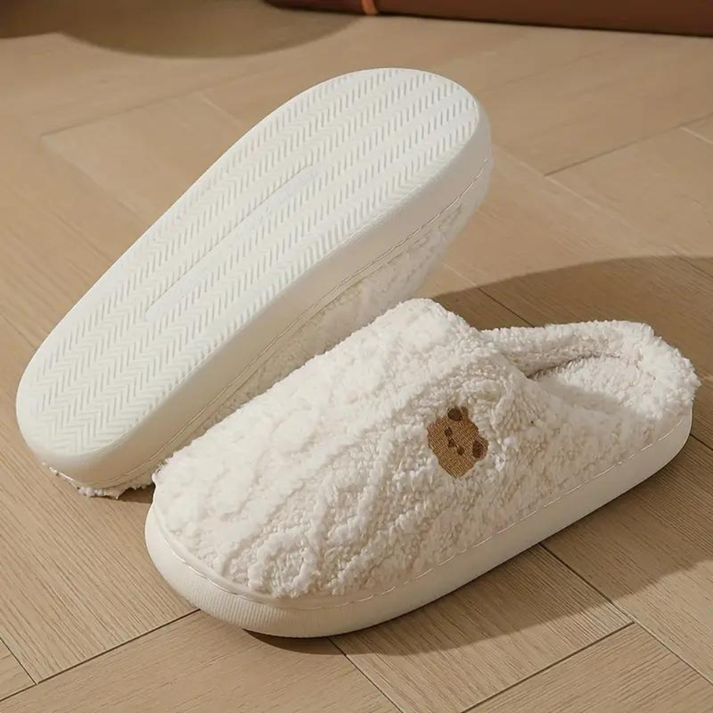 NOUVEAU RICHE Tasana | Dame Luxus Winter Pantoffeln mit Weicher Sohle - Warme Plüsch Hausschuhe & Lammfell Slippers