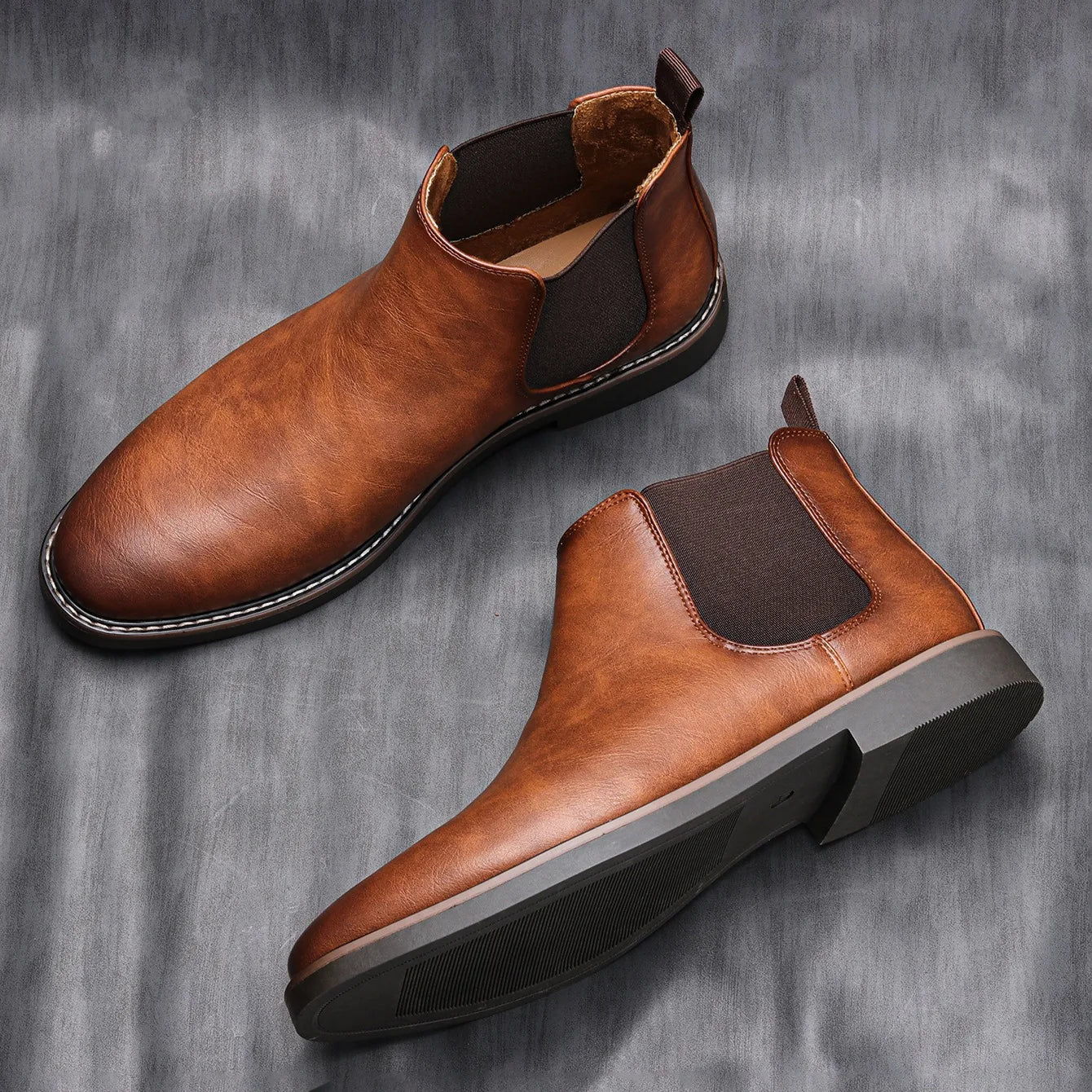 NOUVEAU RICHE Chelsea Stiefel Leder Bequem Komfort Alltagsstil Herren