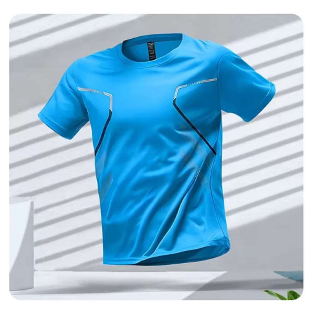 NOUVEAU RICHE Atmungsaktives Herren Sport T-Shirt für Fitness, Laufen und Training – Ideal für Aktive Männer Blau