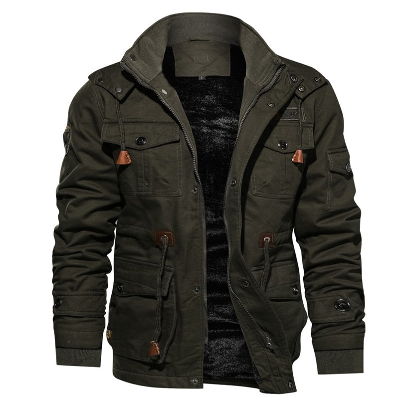 NOUVEAU RICHE Wasserdichte Jacke Stilvolle Neutrale Farben Bequeme Passform Armeegrün