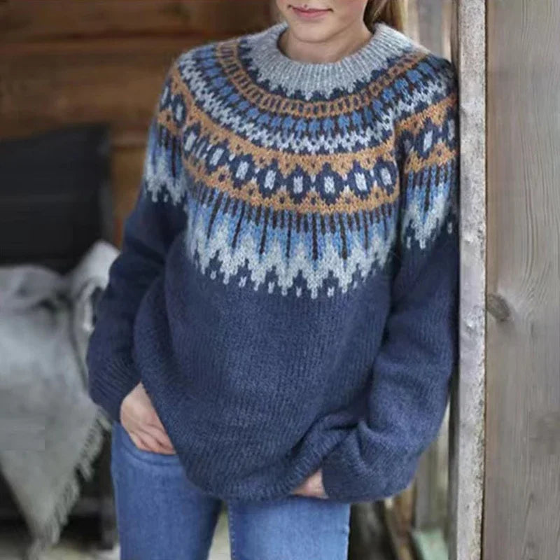 NOUVEAU RICHE Kaschmir Pullover Damen Weicher Reiner Kaschmir Warm Elegant Dunkelblau