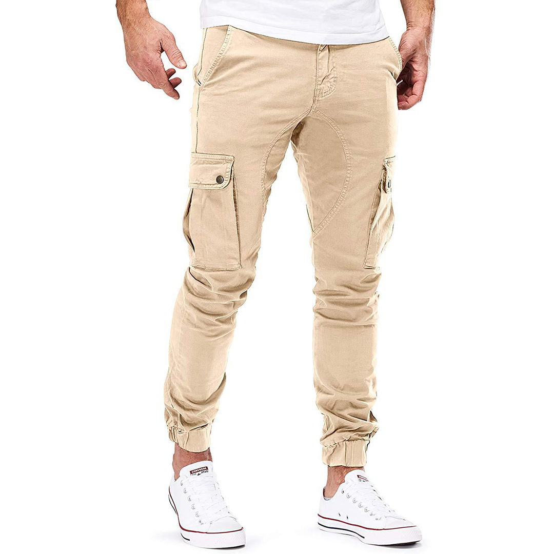 NOUVEAU RICHE Herren Cargo-Jogginghosen Slim-Fit-Design Taschen Outdoor