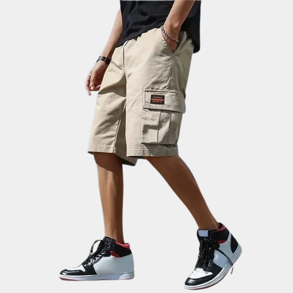 NOUVEAU RICHE Cargo Shorts Bequeme Passform Mit Mehreren Taschen Khaki