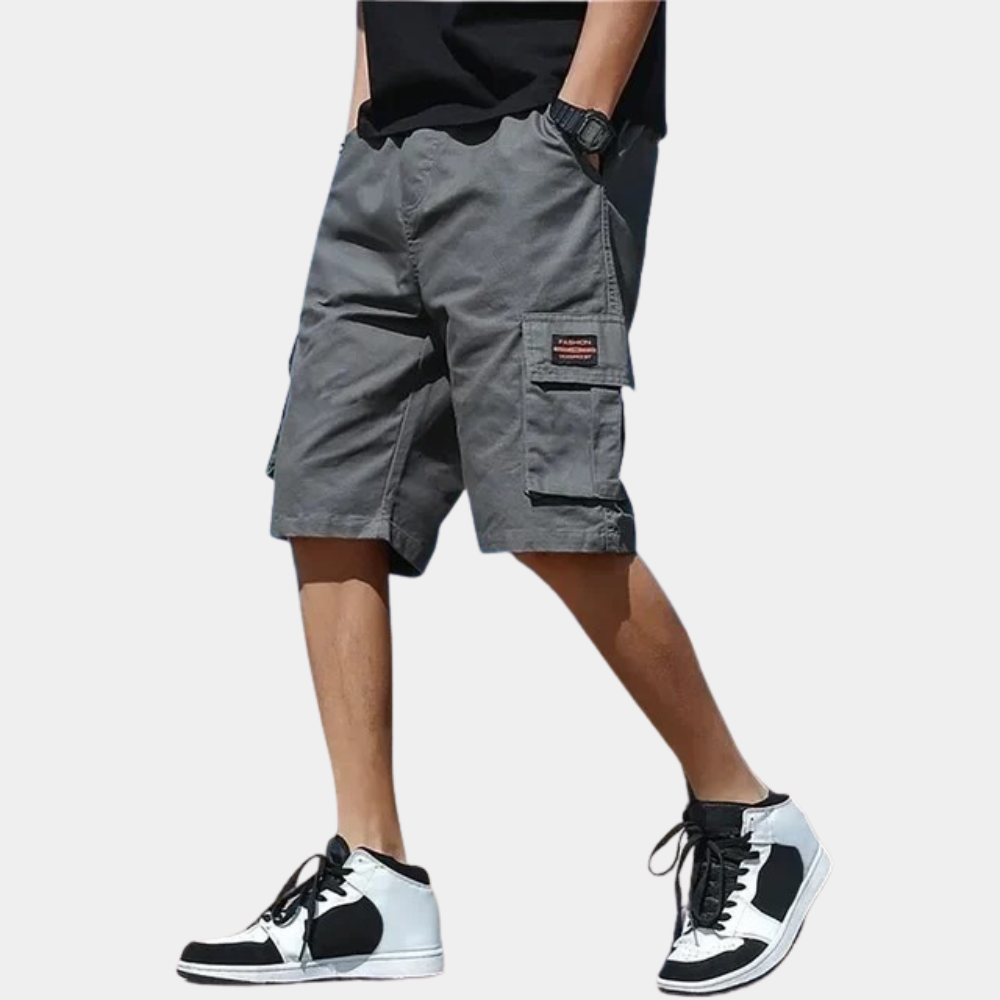 NOUVEAU RICHE Cargo Shorts Bequeme Passform Mit Mehreren Taschen Grau