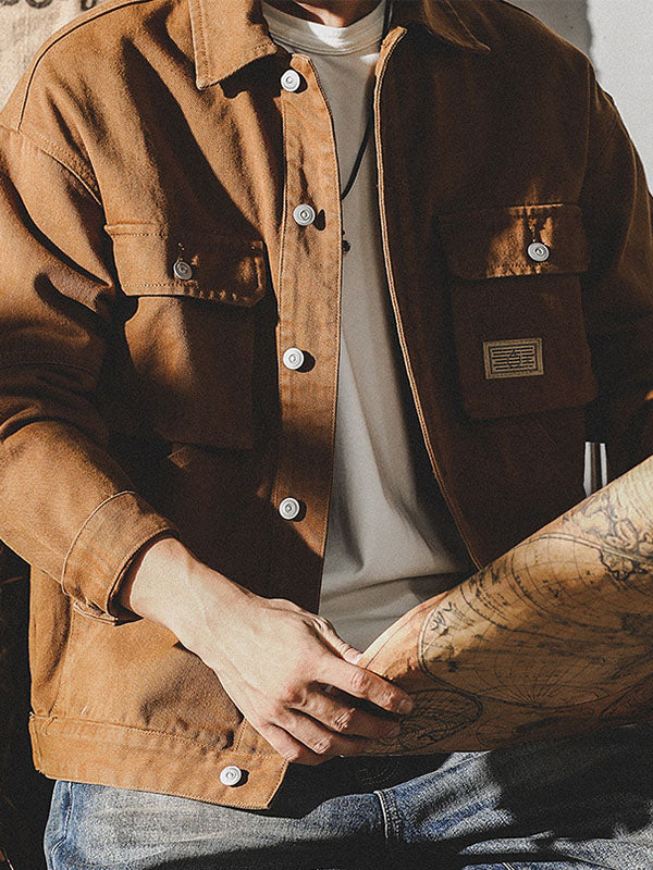 NOUVEAU RICHE Cargojacke Im American Vintage Stil Für Herren Retro Arbeitsjacke Mit Robuster Passform Und Klassischem Design