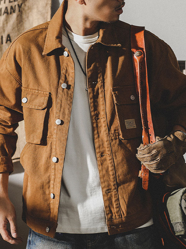 NOUVEAU RICHE Cargojacke Im American Vintage Stil Für Herren Retro Arbeitsjacke Mit Robuster Passform Und Klassischem Design