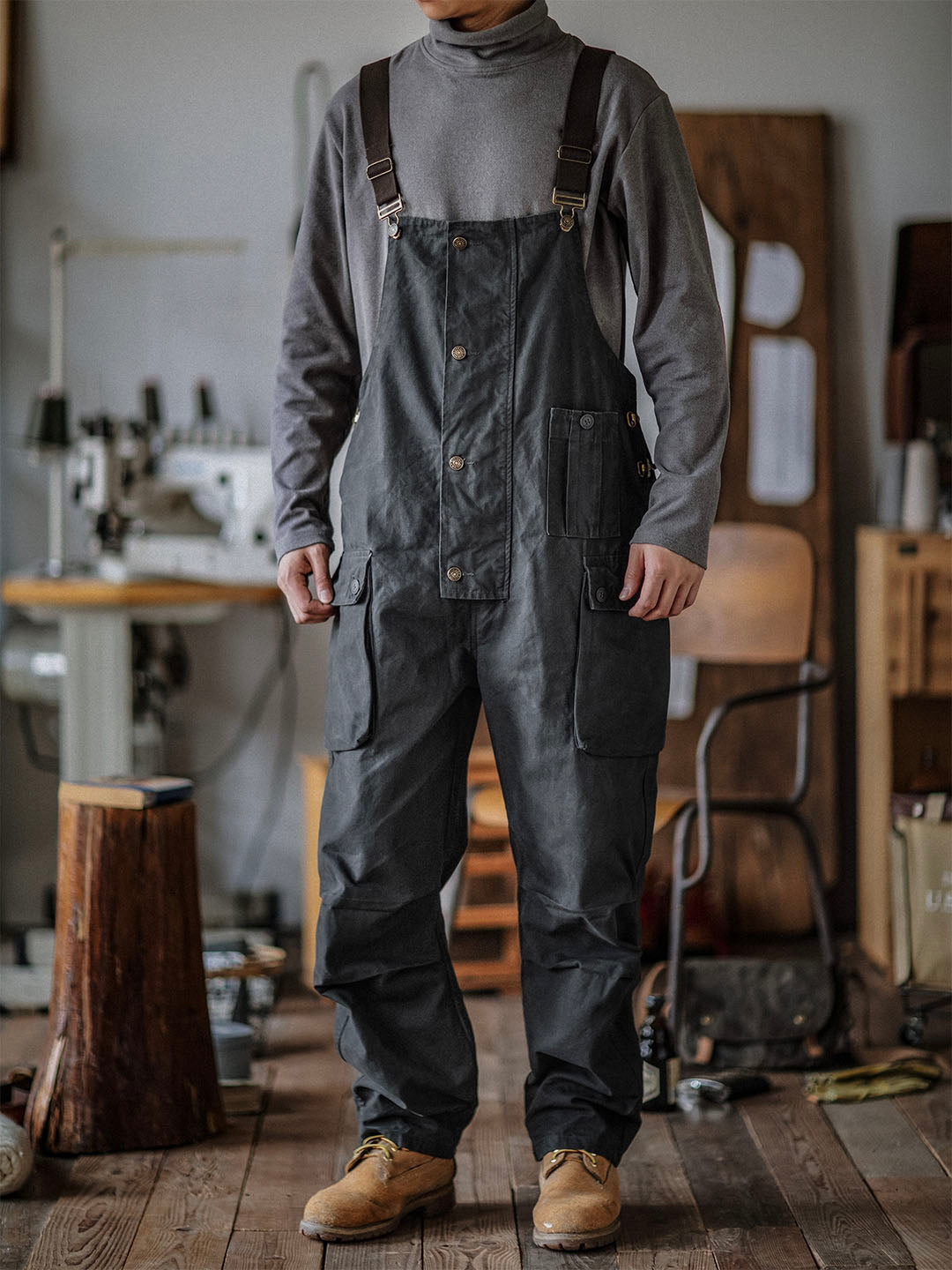 NOUVEAU RICHE Carver Canvas-Latzhose Robuste Und Funktionale Arbeitskleidung Für Handwerker Und Outdoor-Aktivitäten