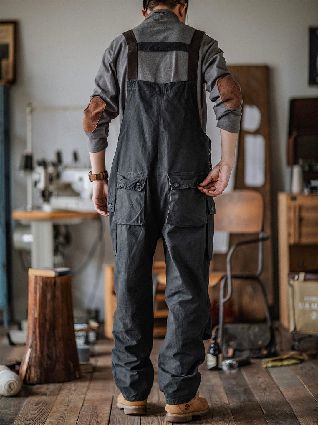 NOUVEAU RICHE Carver Canvas-Latzhose Robuste Und Funktionale Arbeitskleidung Für Handwerker Und Outdoor-Aktivitäten
