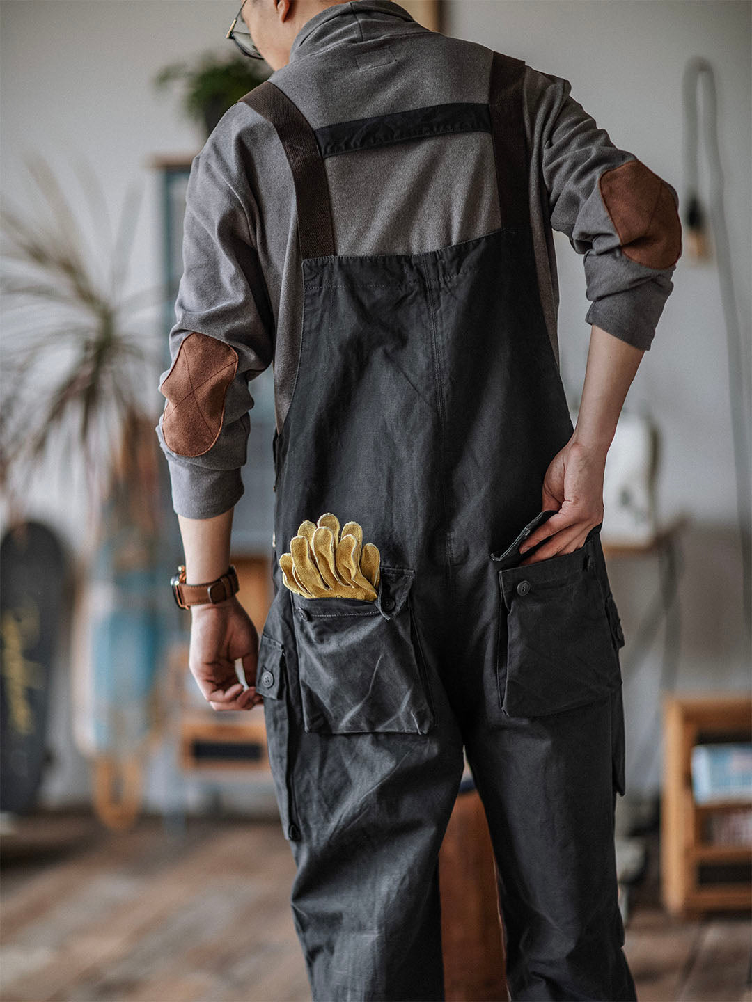NOUVEAU RICHE Carver Canvas-Latzhose Robuste Und Funktionale Arbeitskleidung Für Handwerker Und Outdoor-Aktivitäten