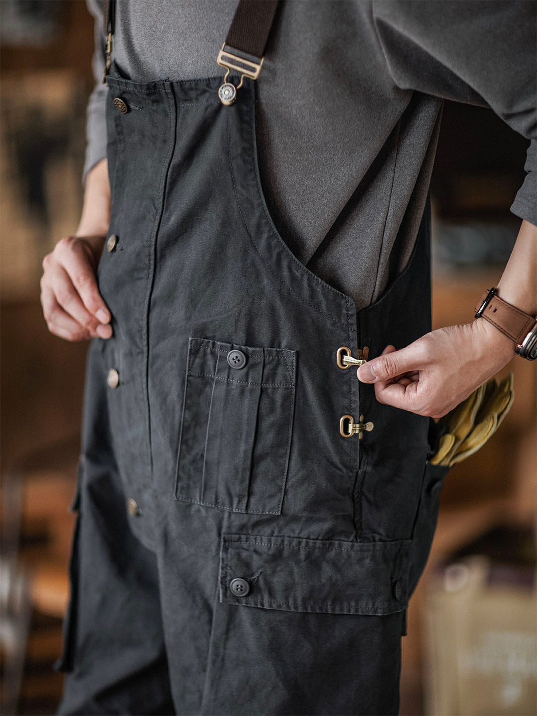 NOUVEAU RICHE Carver Canvas-Latzhose Robuste Und Funktionale Arbeitskleidung Für Handwerker Und Outdoor-Aktivitäten