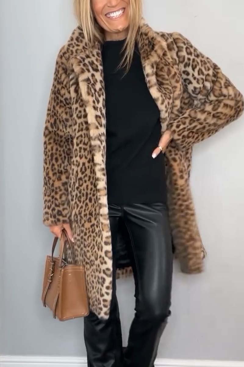 NOUVEAU RICHE Luxuriöser Leopardenmantel Damen Taillierte Silhouette