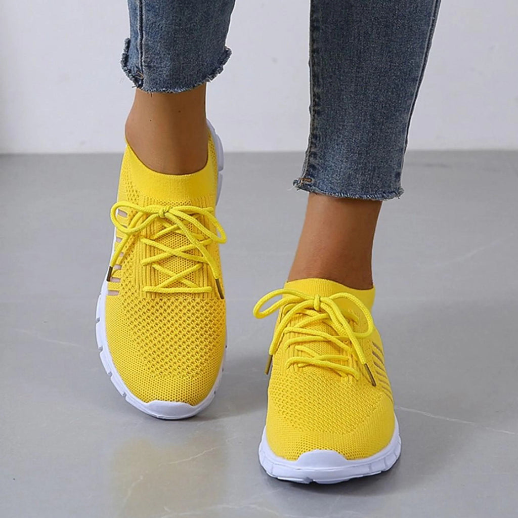 NOUVEAU RICHE Solar | Sneaker mit Atmungsaktivem Strickdesign Dunkelgelb
