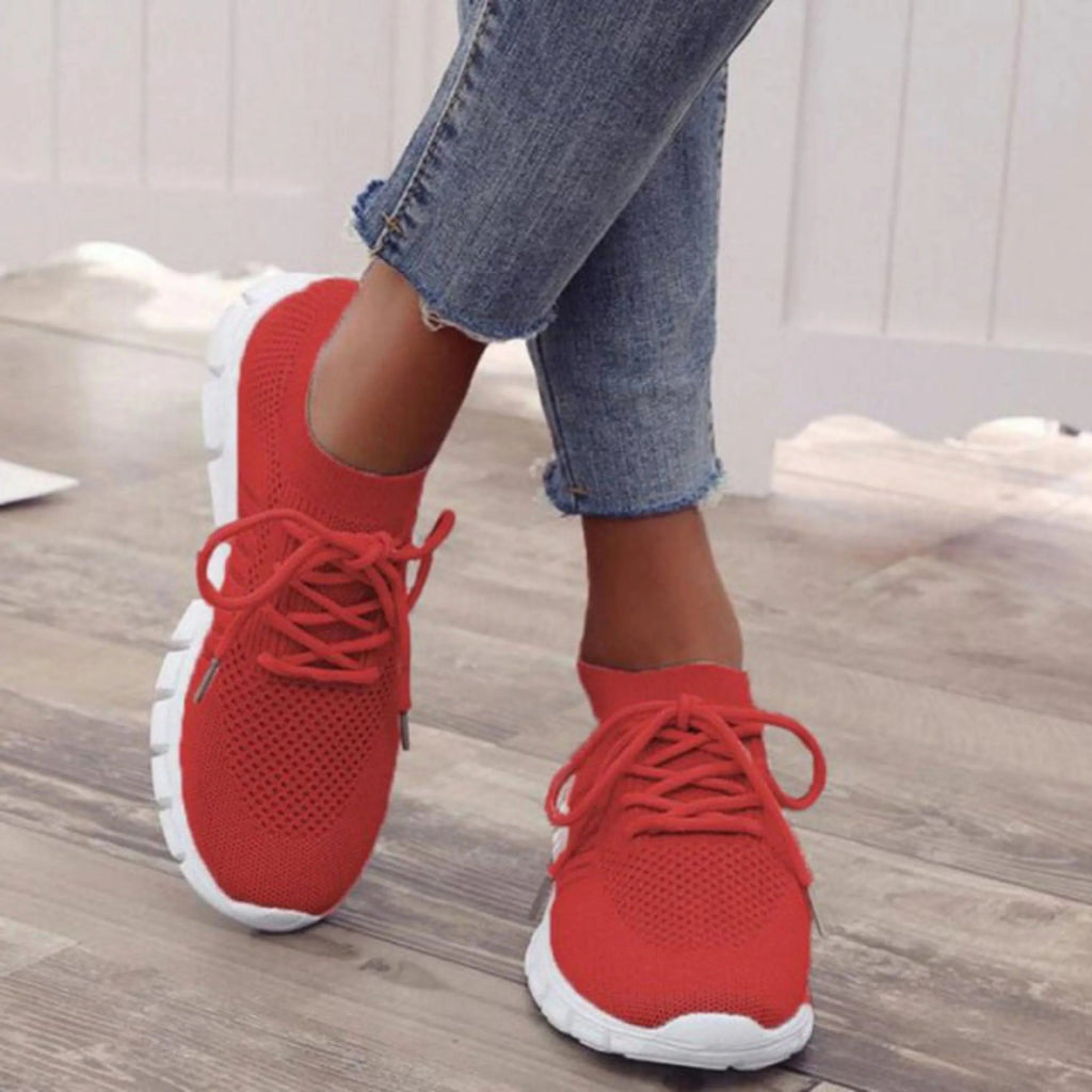 NOUVEAU RICHE Solar | Sneaker mit Atmungsaktivem Strickdesign Rot