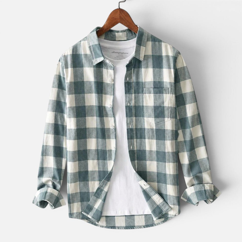 NOUVEAU RICHE Calico | Kariertes Flanellhemd mit Langarm Grün