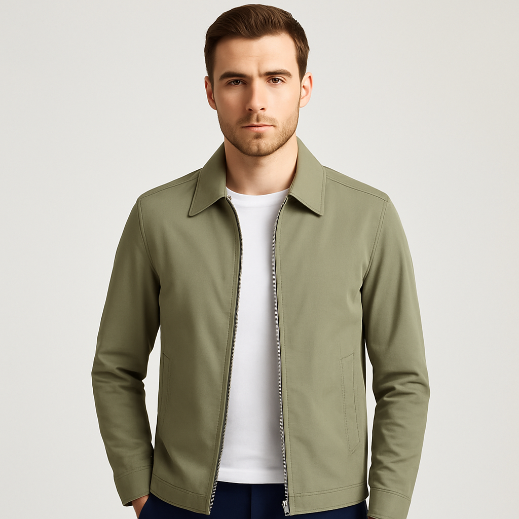 NOUVEAU RICHE Übergangsjacke Herren Leicht Atmungsaktiv Moderner Schnitt Hellgrau