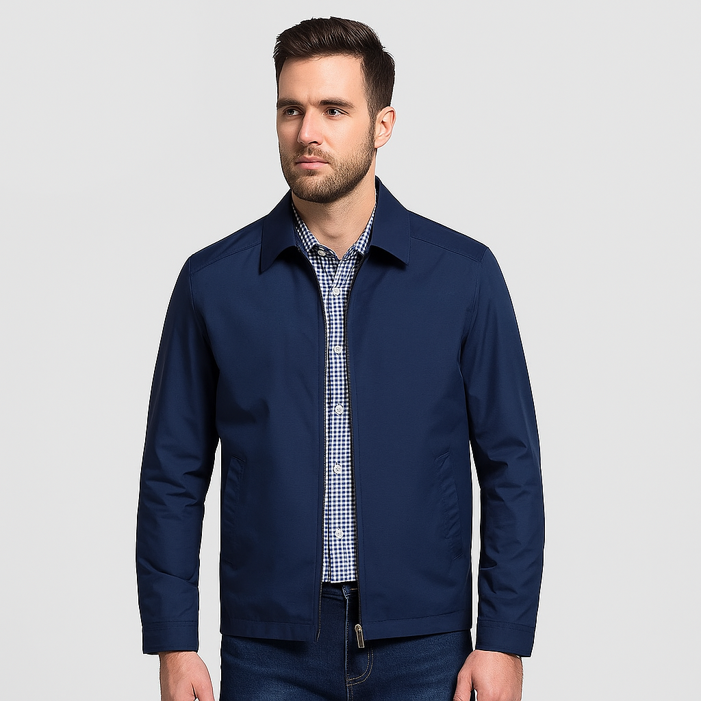 NOUVEAU RICHE Bersh – Leichte Herren Übergangsjacke mit modernem Schnitt Blau