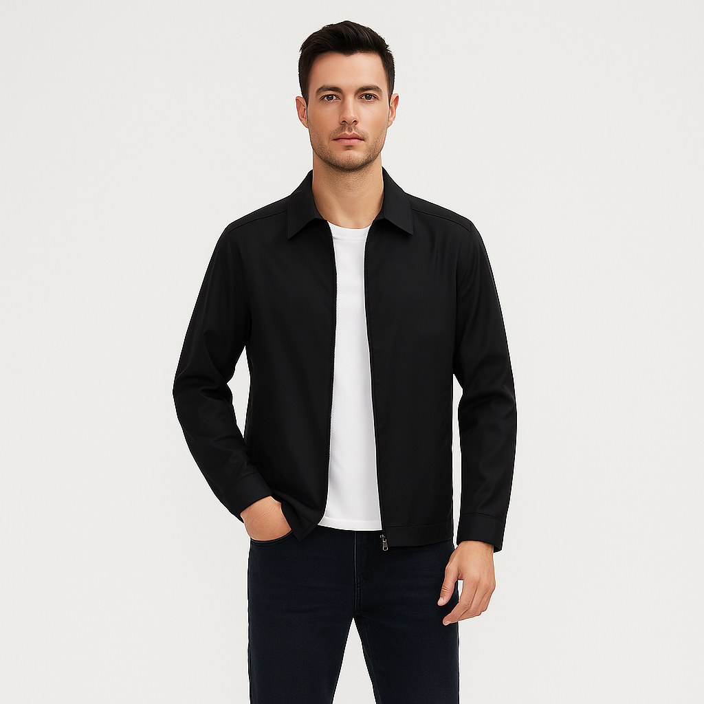 NOUVEAU RICHE Übergangsjacke Herren Leicht Atmungsaktiv Moderner Schnitt Schwarz