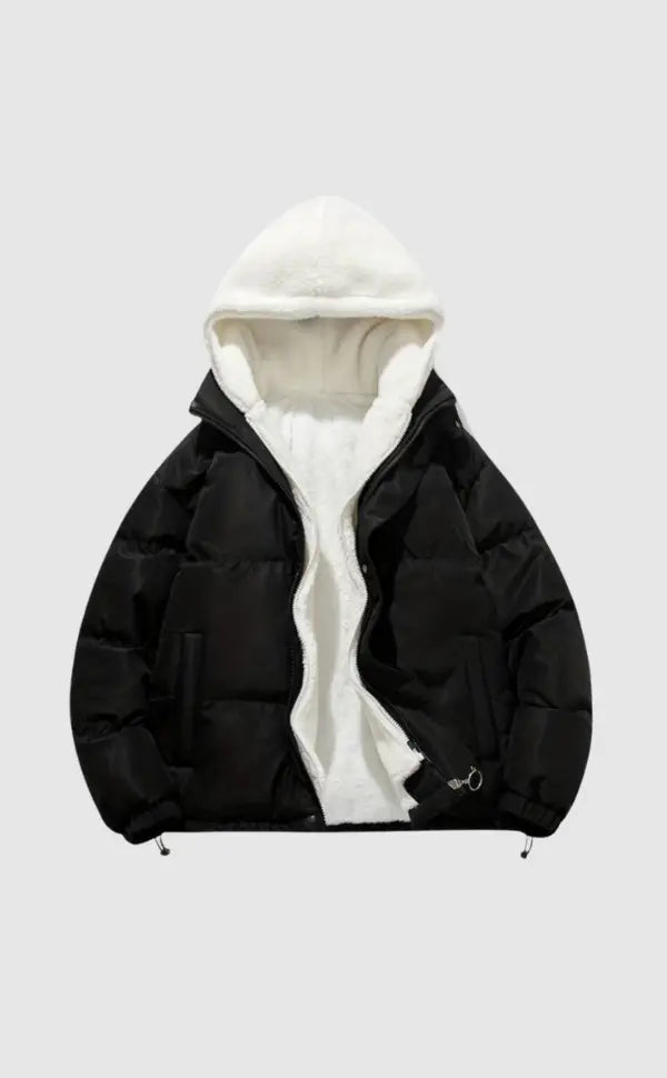 NOUVEAU RICHE Damen Steppjacke Warm – Reißverschluss & Komfort-Stil Schwarz