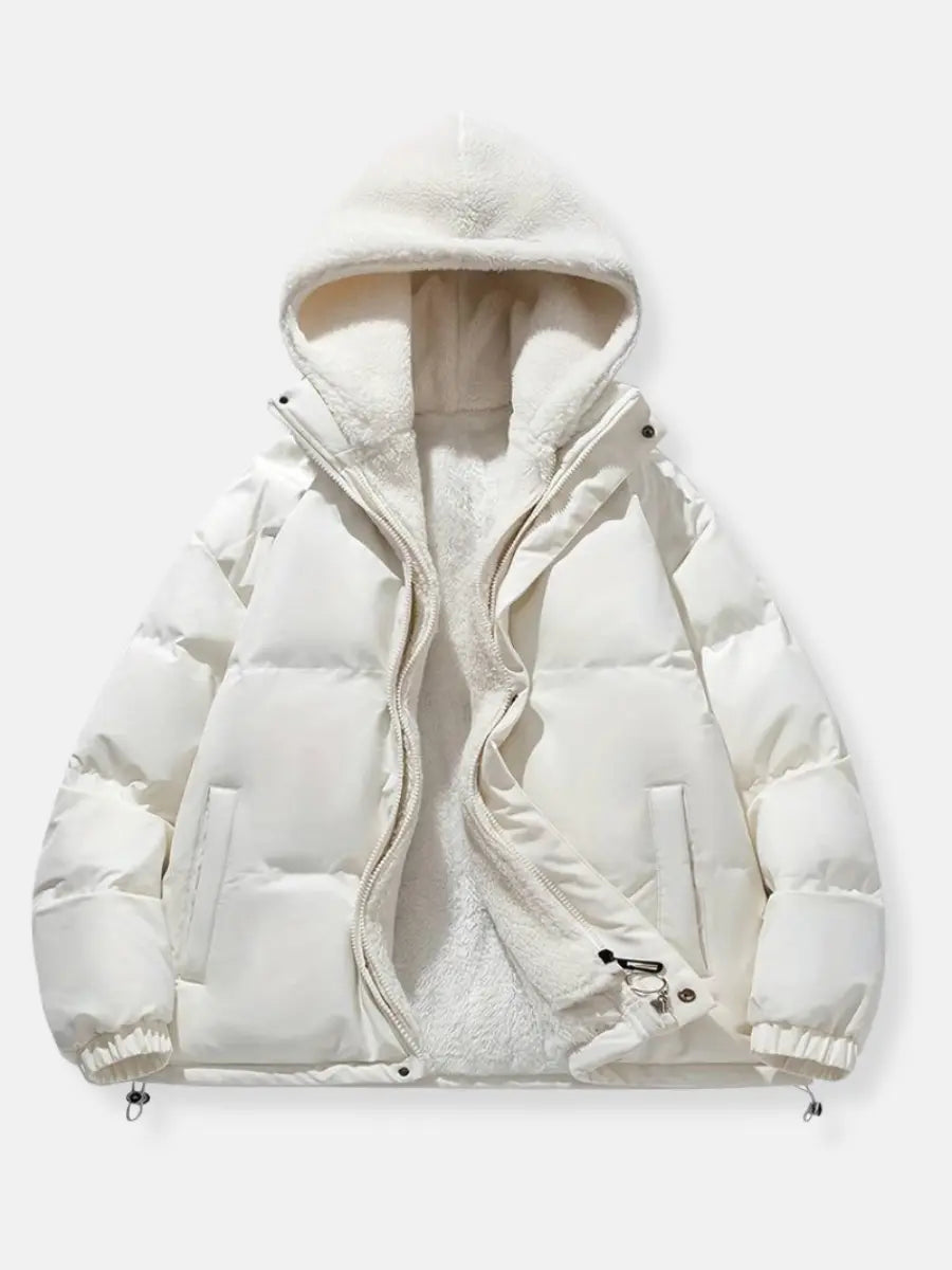 NOUVEAU RICHE Damen Steppjacke Warm – Reißverschluss & Komfort-Stil Weiß