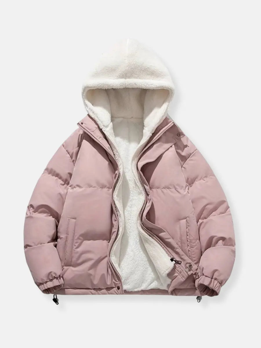 NOUVEAU RICHE Damen Steppjacke Warm – Reißverschluss & Komfort-Stil Rosa