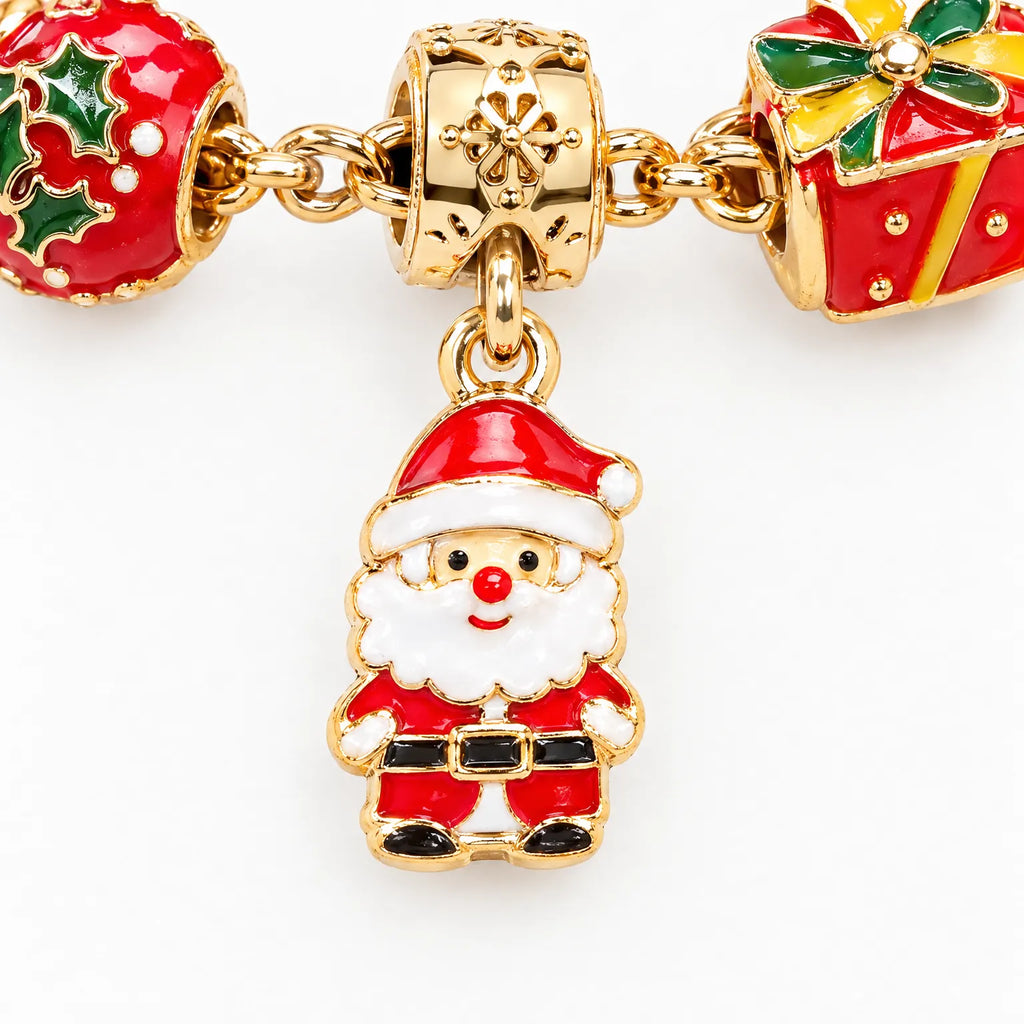 Charm Armband Adventskalender – 2 Versilberte Armbänder & 22 Charms und Perlen, Schmuck Adventskalender für Mädchen, 9 Designs