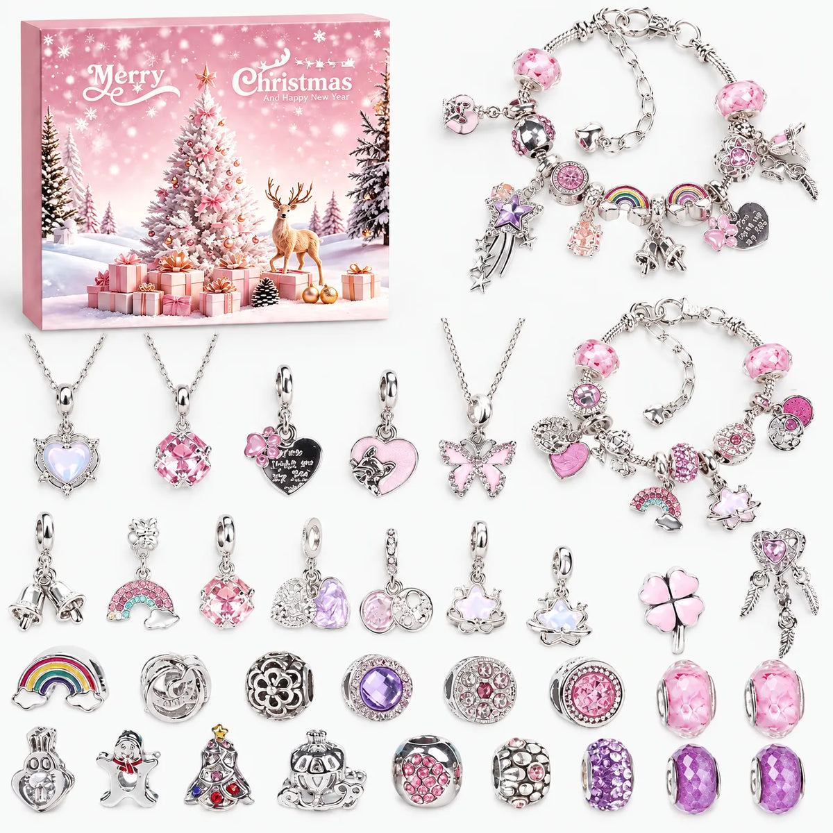 Weihnachts-Adventskalender mit Charms