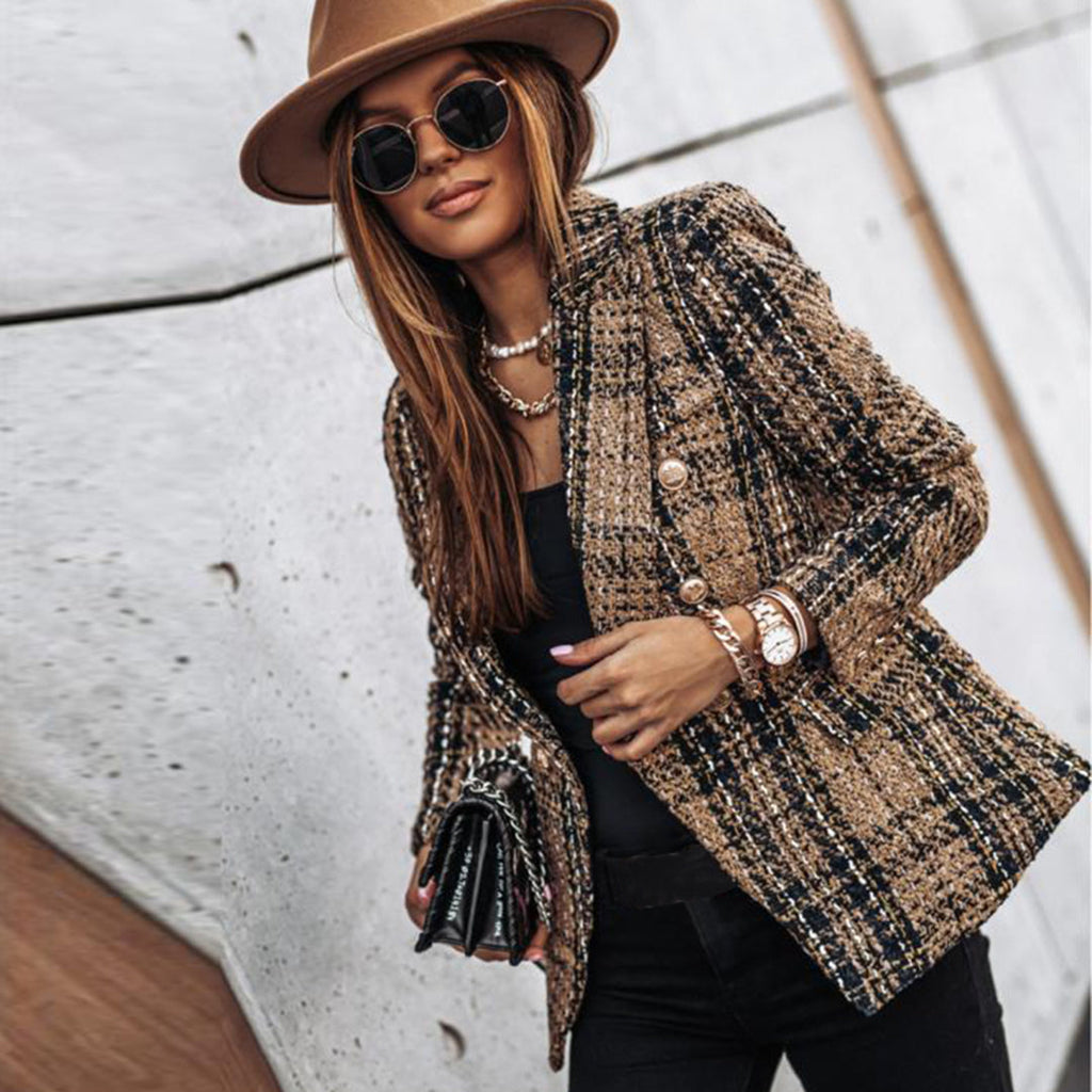 NOUVEAU RICHE Adōre | Damen-Blazer mit Knöpfen | Casual Rotbraun