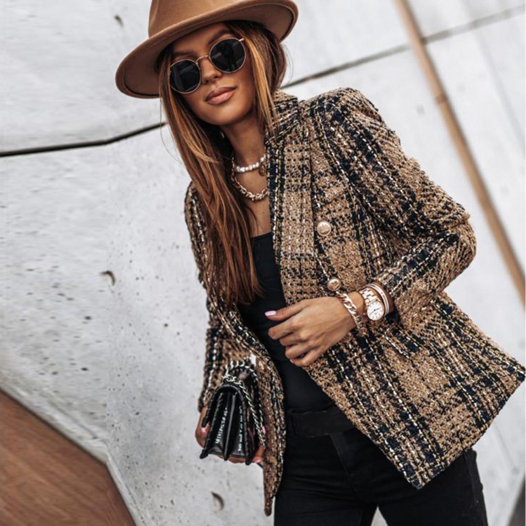 NOUVEAU RICHE Adōre | Damen-Blazer mit Knöpfen | Casual Rotbraun