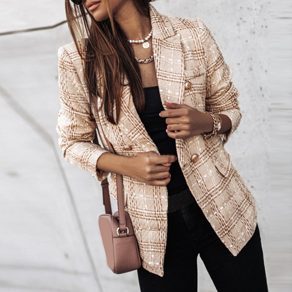 NOUVEAU RICHE Adōre | Damen-Blazer mit Knöpfen | Casual Khaki