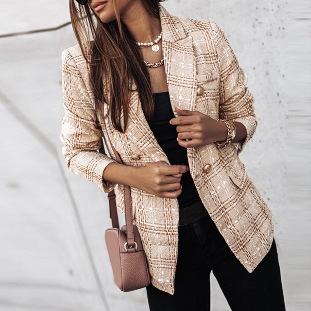 NOUVEAU RICHE Adōre | Damen-Blazer mit Knöpfen | Casual Khaki