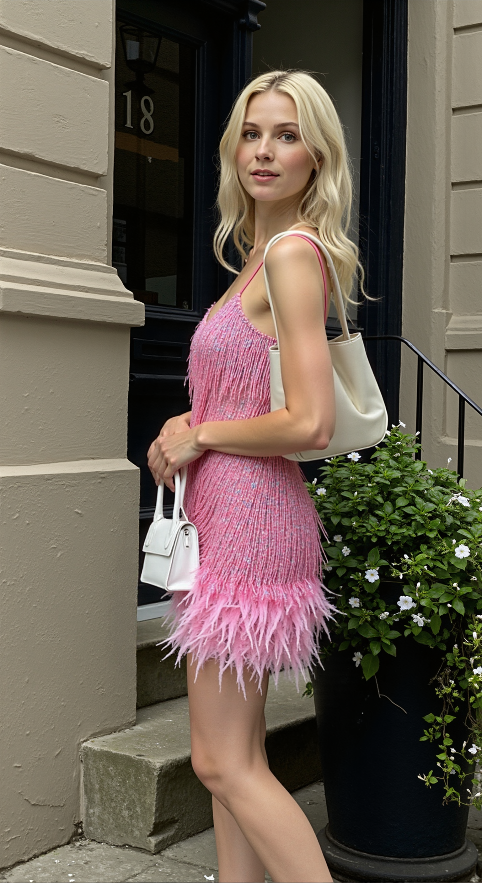 NOUVEAU RICHE Cocktailkleid Weiß Bequeme Passform Elegantes Design