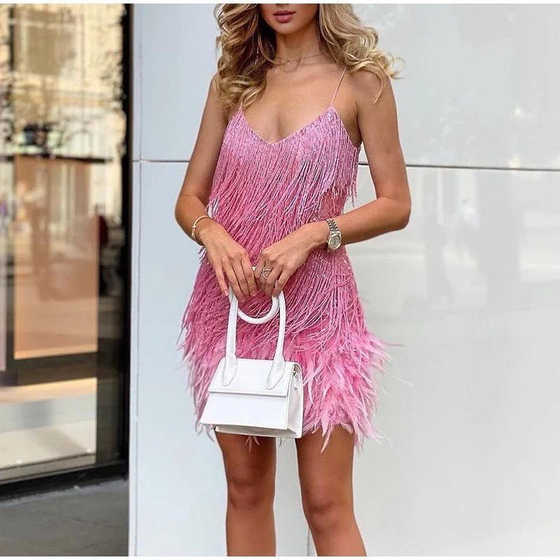 NOUVEAU RICHE Cocktailkleid Weiß Bequeme Passform Elegantes Design Rosa