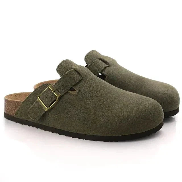 NOUVEAU RICHE Herren Suede Slipper im Old Money Stil, elegant und komfortabel Grün