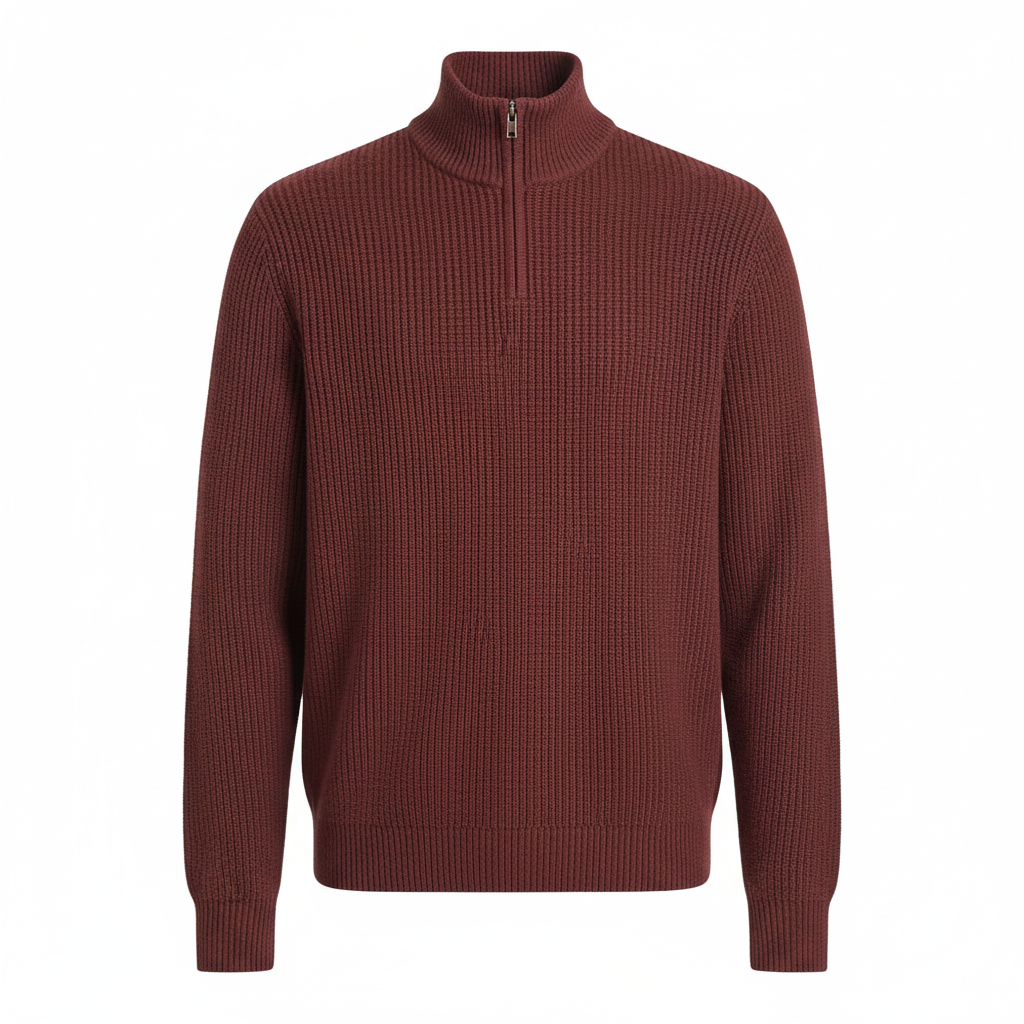 NOUVEAU RICHE Herren Freizeitpullover Mit Reißverschluss Hochwertiges Material Business-Casual