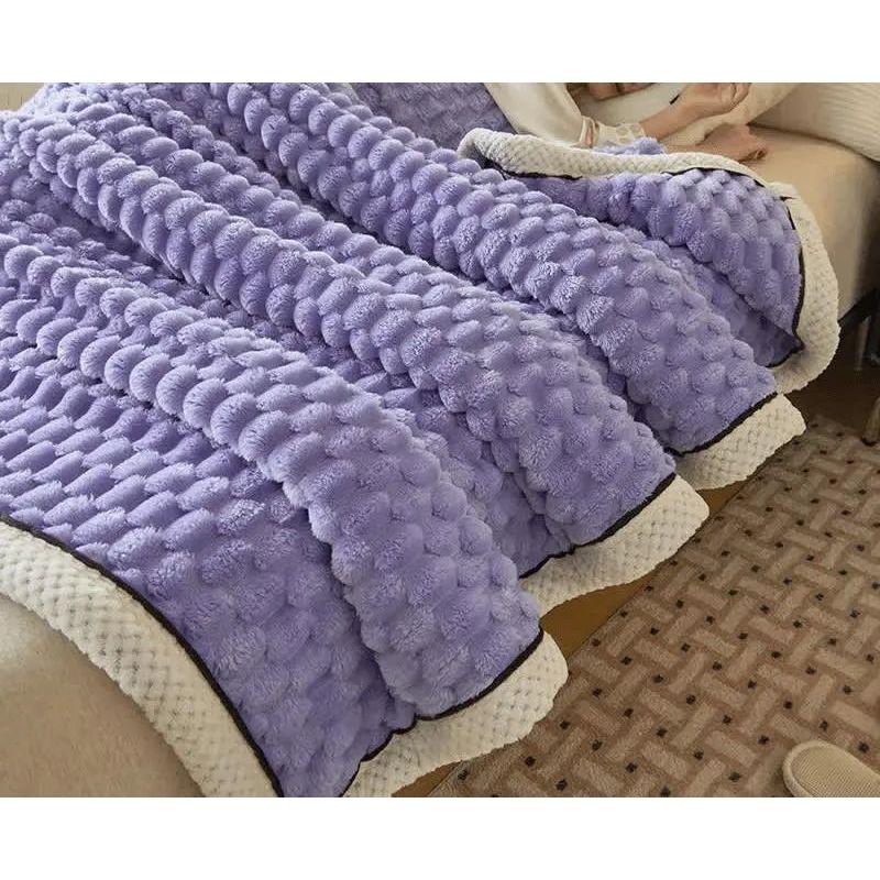 NOUVEAU RICHE Dicke Korallfleece-Decke – Weich, Warm und Wendbar für Innen- und Außenbereich, Erhältlich in verschiedenen Größen Lila