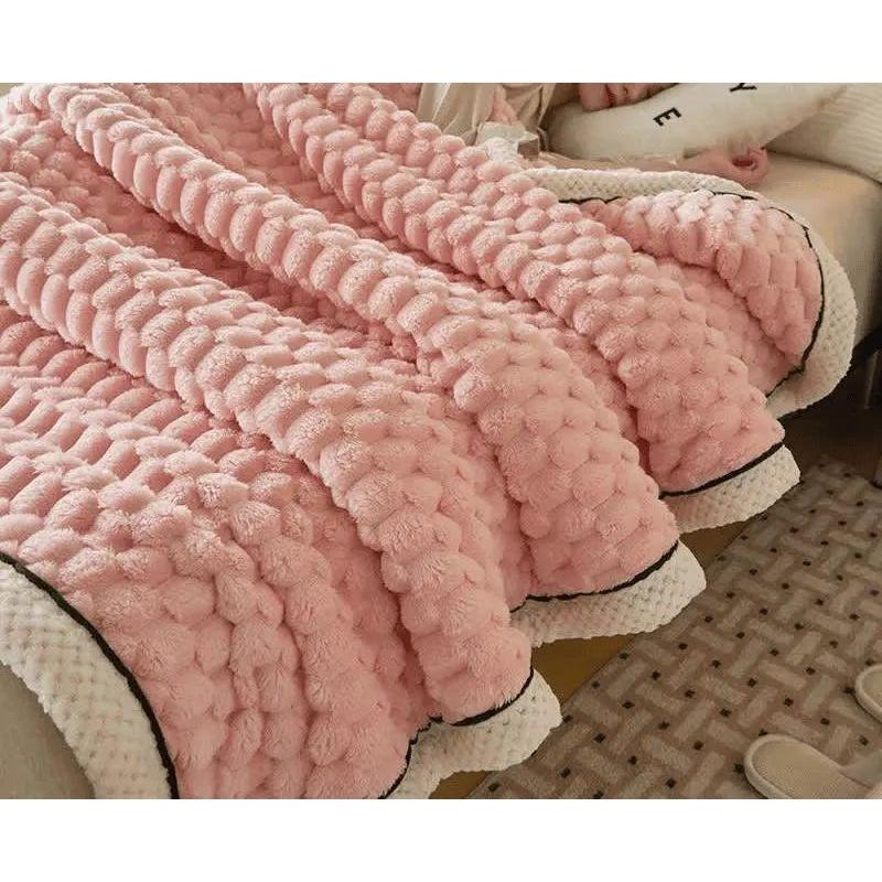 NOUVEAU RICHE Dicke Korallfleece-Decke – Weich, Warm und Wendbar für Innen- und Außenbereich, Erhältlich in verschiedenen Größen Pink