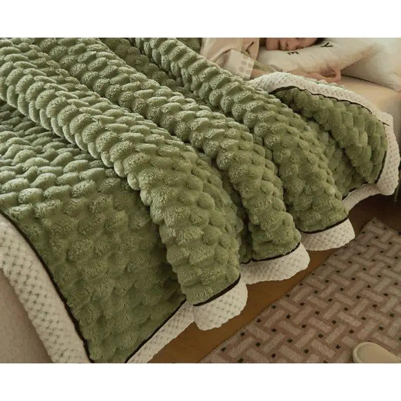 NOUVEAU RICHE Dicke Korallfleece-Decke – Weich, Warm und Wendbar für Innen- und Außenbereich, Erhältlich in verschiedenen Größen Grün