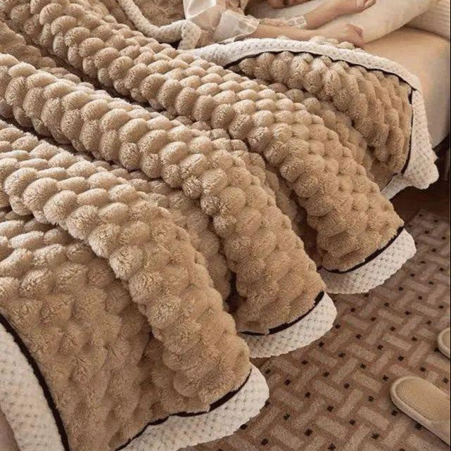 NOUVEAU RICHE Dicke Korallfleece-Decke – Weich, Warm und Wendbar für Innen- und Außenbereich, Erhältlich in verschiedenen Größen Kaffee