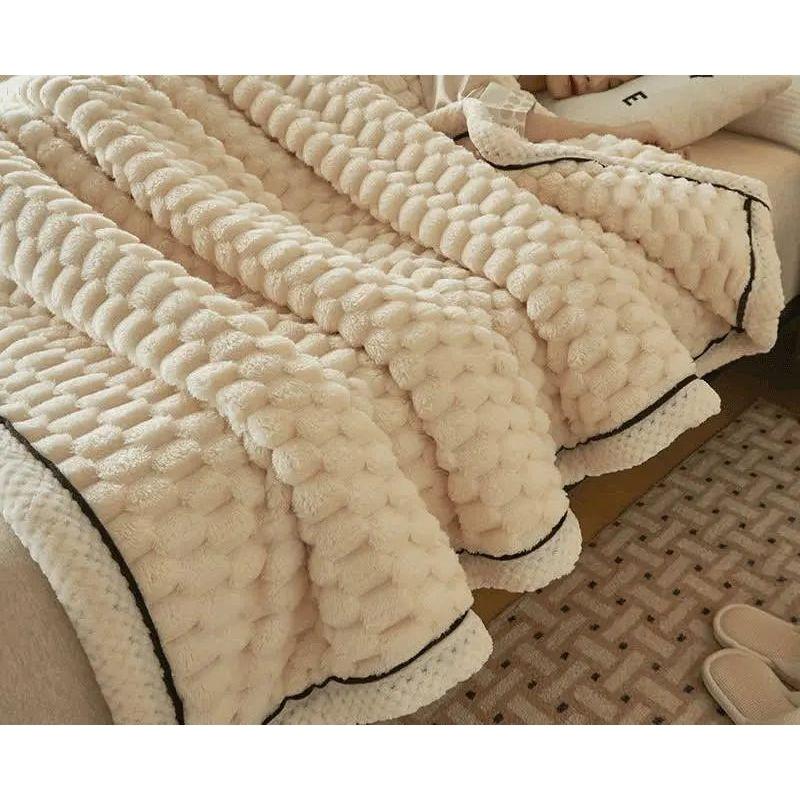 NOUVEAU RICHE Dicke Korallfleece-Decke – Weich, Warm und Wendbar für Innen- und Außenbereich, Erhältlich in verschiedenen Größen Beige