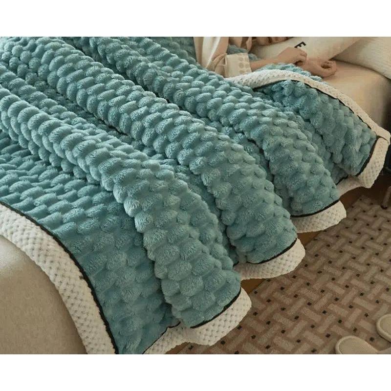 NOUVEAU RICHE Dicke Korallfleece-Decke – Weich, Warm und Wendbar für Innen- und Außenbereich, Erhältlich in verschiedenen Größen Meeresgrün