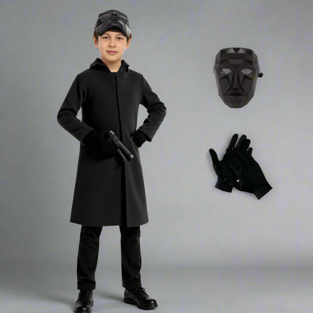 NOUVEAU RICHE Cosplay Frontmann Kostüm Polyester Outfit Handschuhe Kinderspielkostüm Schwarz