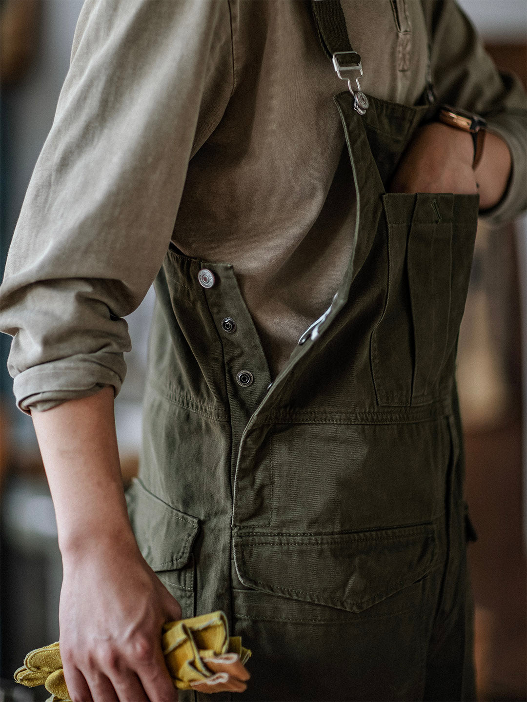 NOUVEAU RICHE Crafter Latzhose Aus 100 Prozent Schwerer Baumwolle Robuster Schutz Und Atmungsaktive Passform Für Komfort Und Bewegungsfreiheit