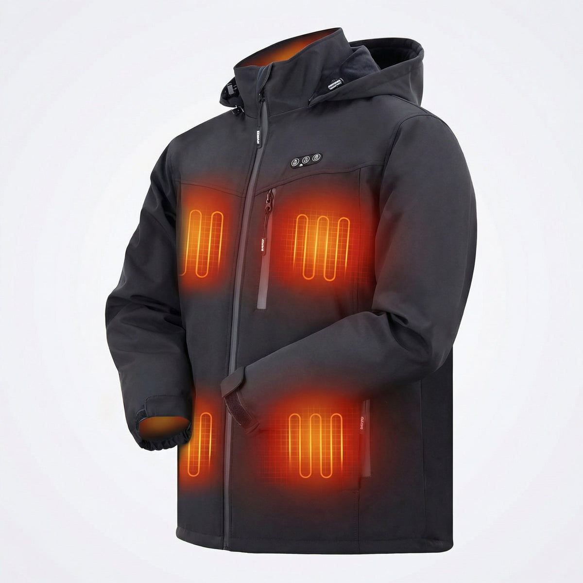 NOUVEAU RICHE Beheizte Herrenjacke – Wiederaufladbare Winterjacke mit 8 Heizzonen, wasserabweisend, S–2XL 2XL
