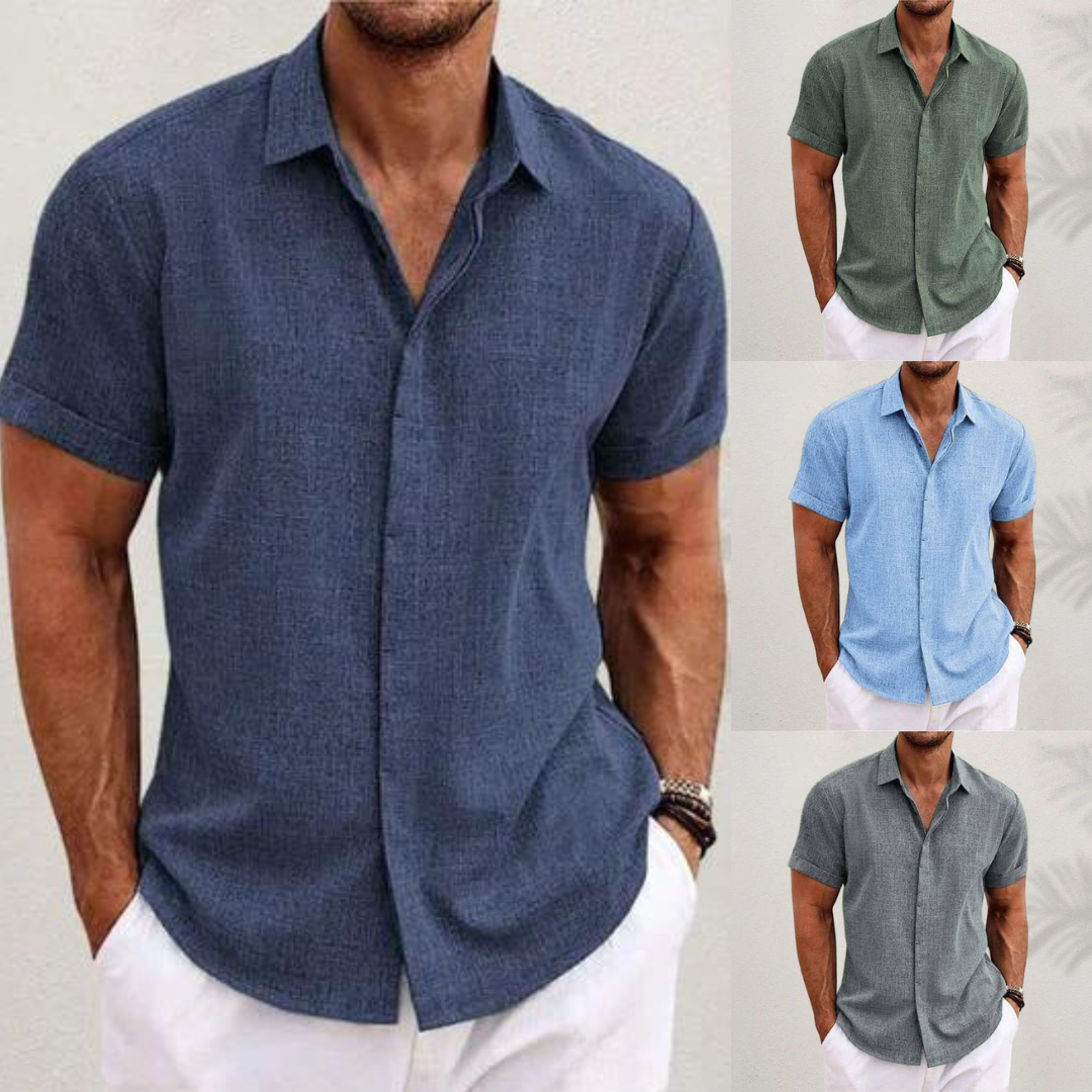 NOUVEAU RICHE Button Up Hemd Leicht Sommerlich Bequem Für Herren